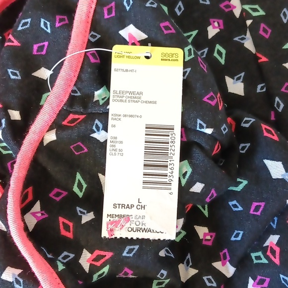 NWT Joe Boxer Multicolor Scoop Neck Nighty Sleepwear Nightgown Size L - Picture 9 of 11